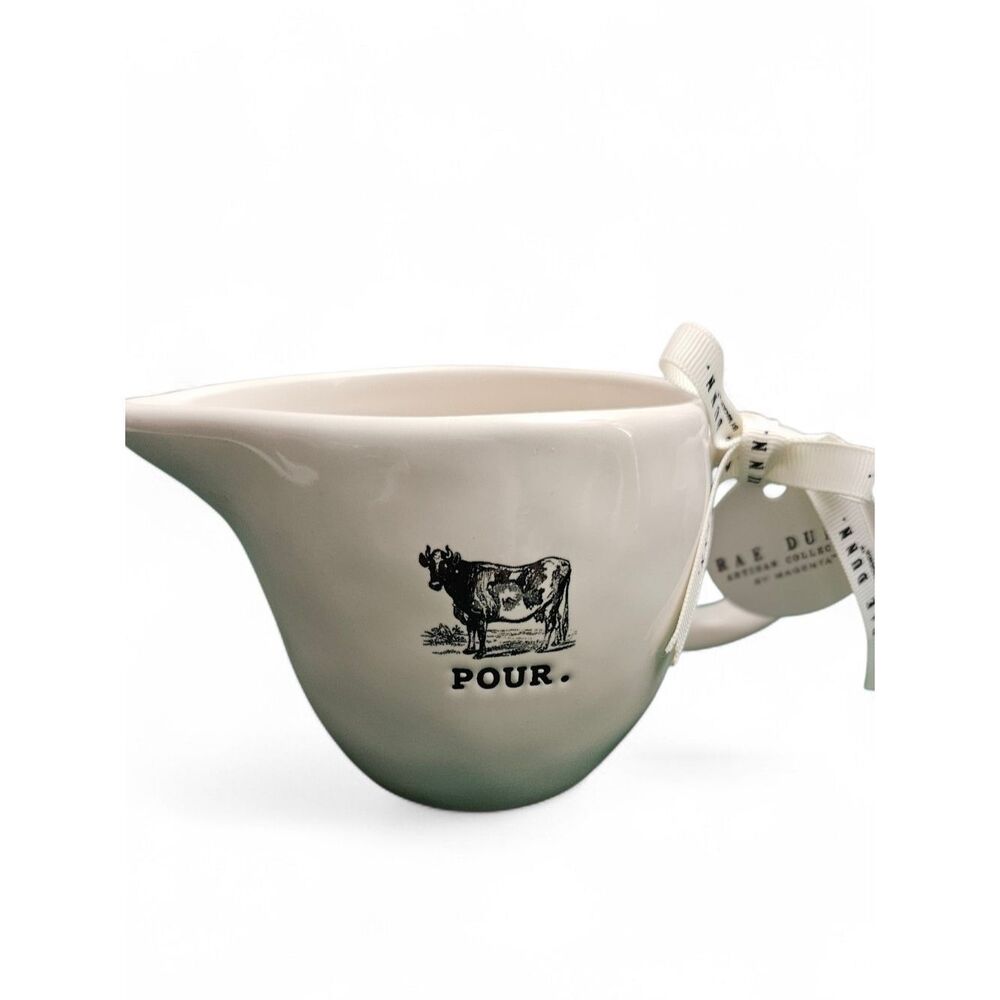 Rae Dunn “POUR” Cow Creamer | Farmhouse Ceramic Pourer | Discontinued